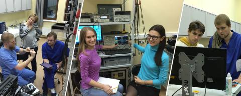 Во время проведения экспериментов в Лаборатории медицинского и промышленного ультразвука